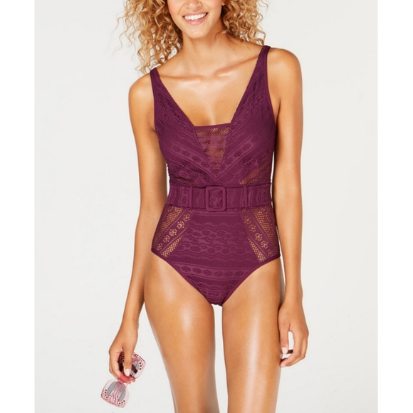🔥BECCA Color Play Crochet Belted Swimsuit - Picture 2 of 10